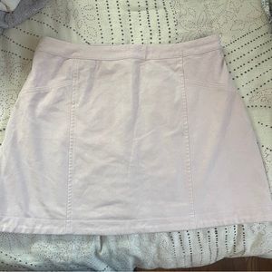 Pink Suede Mini Skirt